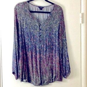Lucky Brand long sleeve, 5-button tunic